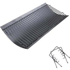Uniflasy 27 Inches Ash Pan Replacement for Chargriller 1224, 1324, 2121, 2222, 2727, 2828, 2929 Charcoal Grills, Charbroil Replacement Part 17302056 Grill Grates with 2pcs Fire Grate Hanger