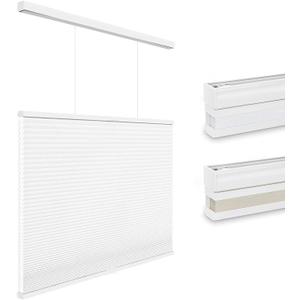 Changshade Top Down Bottom Up Light Filtering Cellular Shades, Cordless Honeycomb Blinds for Windows, for Soft Glow & Daytime Privacy, Thermal Insulated,24" W*36" H,Light Filtering-White