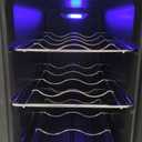 Iceblu Fridge, Digital Temperature Control White & Red 6 Bottle Cooler with Rack, Champagne Cooler Refrigerator for Bar, Home,Kitchen,Gift (Black)