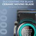 VGR 001 Professional Hair Clippers for Men, Cordless Barber Clippers for Hair Cutting, Carbon Steel Blade Hair Trimmers for Barbers, 9000RPM, LED Display, Black