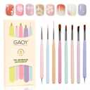GAOY 8 Pcs Nail Brushes for Nail Art, Nail Design Tools for Nail Detail Painting, French Liner and Dotting Pens for Nail DIY
