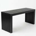 Bamboo Natural 36 inch Wooden Bench, Small Wood Benches for Entryway, Living & Dining Room, Kitchen, Bedroom, Bathroom, Hallway, Front Door, For Indoor & Outdoor Patio Use, Mid Century Modern Decor (Waterfall Black)