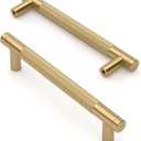 Asidrama 10 Pack 5 Inch(128mm) Champagne Bronze Cabinet Pulls Knurled Cabinet Handles Cupboard Handles Kitchen Cabinet Hardware for Cupboard Drawer Pulls (5" Hole Center)