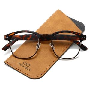JOLLYNOVA HD7 Reading Glasses CC46 for Men & Women, Blue Light Blocking Readers, Adjustable Nose Pads (Single Vision & Tortoise, 1.5, x)