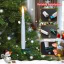 16 PCS Christmas Tree Candle Lights with Green Clips Flameless LED Taper Candles with Remote for Christmas Tree Decor (16pcs,White(B))