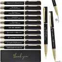 PerKoop 10 Sets Thank You Gifts Appreciation Pens with Boxes for Employee Coworker Team Awards Fathers Day Party Favors Bulk Office Supplies Inspirational Gifts(Black,Mixed)