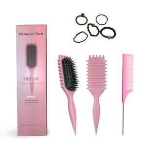 Curly Hair Brush Detangling and Curl Defining Brush Reduces Pulling Enhances Curl Separation Ergonomic Design for All Hair Types By Candybrush Pink (Pink)