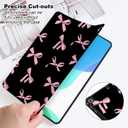 Case for iPad Air 11-inch M3 2025 M2 2024, iPad Air 5th 2022/4th Generation 2020 10.9-inch,Auto Sleep/Wake,Trifold Smart Stand Shockproof Cover Case for Women Girls (Black and Pink Bow)