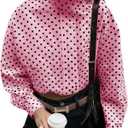 Tankaneo Womens Zip Up Cropped Jackets Polka Dot Oversized Jackets Spring Lightweight Trendy Casual Coats L