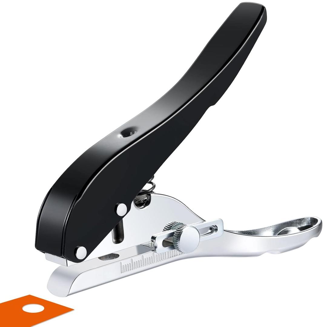 Hole Punch 4mm Single Hole Punch, Heavy Duty Hole Puncher Single, Paper Punch Portable Hand Held Long Hole Punch for Paper Cards Plastic Cardboard