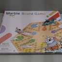 Large Size Original Marble Game Solid Wood 20 inch Wahoo Board Game Double Sided Painted Wooden Fast Track for 6 and 4 Players 6 Colors 24 Marbles 6 Dice for Family Friend (Log)