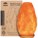 WBM Salt Lamp - USB Himalayan Salt Lamp with Touch Dimmer Control, Natural Pink Crystal, 5-7 lbs, Wooden Base, LED Bulb, Room Decor, Home Decor, Relaxation, Ambiance, Gift