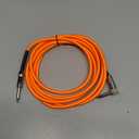 Right Angle Guitar Cable 10 ft, Nylon Braided Kevlar-Reinforced, Neutrik REAN Connector, 20AWG 99.99% OFC 1/4 Instrument Cable, Dual Shielded Amp Cord for Fender Electric Guitar, Neon Orange