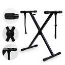 The ONE Single-X Keyboard Stand, Pre-Assembled X-Style Keyboard Stand with Locking Straps & Quick Release Mechanism, Adjustable Piano Stand