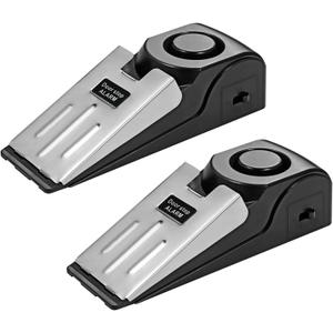 Door Stop Alarm 2 Pack, 120 dB Door Stopper Wedge Door Stops Alarm Great for Traveling Hotel Home Security Door Stoppers Safety Tools