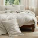 Bedsure Duvet Cover with Fitted Sheet King - 6 Pieces, Deep Pocket, Hotel Luxury Soft Double Brushed Bedding Set, 1 Duvet Cover, 1 Fitted Sheet, 2 Pillow Shams, 2 Pillowcases, NO Comforter, Linen