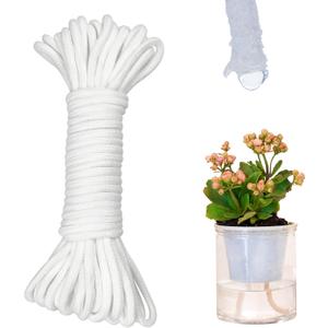 30 feet 1/5 inch Self Watering Capillary Wicking Hydroponic Wick Cord Vacation Plant Sitter DIY Self-Watering Planter Pot Automatic Water System Device Potted Violet Auto Seedling Waterer Rope