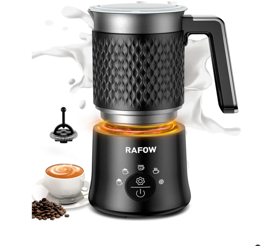 5 In 1 Milk Frother, Electric Milk Frother and Steamer 11.8oz Automatic Milk Steamer Hot & Cold Foam Maker, Milk Warmer Dishwasher Safe & Silent Working for Coffee, Latte, Cappuccino, Hot Chocolate