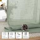 Aiyufeng Sage Green Sheer Curtains 45 Inch Length 2 Panels, Short Linen Curtains for Kitchen, Small Window Curtains Window Treatment Privacy with Light Filtering for Bathroom, Each 30Wx45L Inch, Green