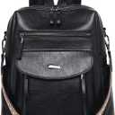 WYFJNX PU Leather Womens Backpack Purse Ladies Backpack Handbag Fashion Shoulder Bag Small Travel Bag Black