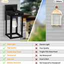 Solar Wall Lights Outdoor with 3 Lighting Modes & Motion Sensor, Solar Porch Light with 2 Bulbs, Waterproof Outdoor Wall Sconce Lantern Lamp Fixture for Garage Porch Shed Barn Yard Garden Front Door