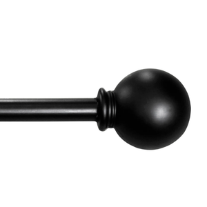 Mainstays 1/2" Black Ball Adjustable Single Curtain Rod, 28-48"