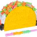Taco Pinatas -Mexican Pinatas with Bat and Hanging Loop-Taco Pinatas for Fiestas, Cinco de Mayo Decorations, Mexican Themed Party, Girls Kids Taco Bout Parties Festival Birthday Party Favors Supplies