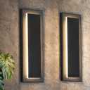 tewei 2 Pack Modern LED Outdoor Wall Lights, Black Exterior Wall Sconce & Indoor Wall Sconce Lighting Fixtures, 15.7'' Large Front Door Lights for Entrance, Hallway, 360 Beam Angle, Warm White 3000K