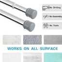 No Sectional Assembly Tension Curtain Rod 56-104 Inch, 1" Diameter Spring Long Adjustable Shower Curtain Rods for Bathroom Windows Closet No Drilling No Rust, Silver