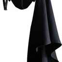 Mens Medieval Shawl Cloak Costume Half Shoulder Cape Renaissance Single Scarf Armor Steampunk Victorian Cosplay Black (X-Large)