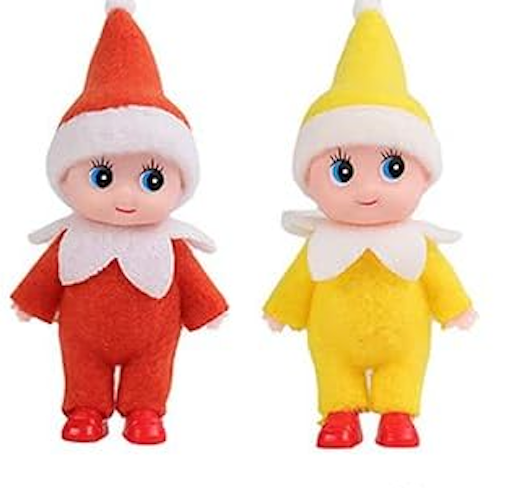 Mini Elf Baby Twins Kindness Elves Set Kid Craft Babies Doll Holiday Decoration Accessories Tiny Gift for Girls Boys Kids Adults (Pack of 4 Pieces)