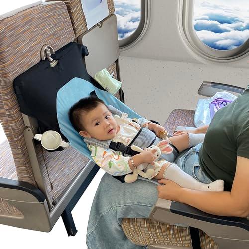 Baby Airplane Bed, Baby Travel Essentials for Flying, Toddler Airplane Seat Extender Must Haves, Plane Portable Seat Foot Rest for Infant Under 8 Months(Blue)