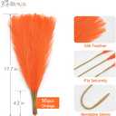 50PCS Light Orange Pampas Grass Decor, 17" Fluffy Small Pampas Grass for Vase Filler, Home Wedding Wall Table Party Decoration