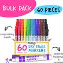Chalkola Dry Erase Markers Bulk (60 Pack, 12 Vibrant Colors) | Chisel Tip WhiteBoard Markers, Dry Erase Pens - White Board Pens for Kids, Teachers - Home, Office, School Classroom Supplies