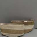 Jute Planter Basket -Sustainable Woven Rope Covers for Decorating Indoor/Outdoor Plants Pots 6.5x6.5x6 Inches Ideal Size for 6" Planter-Multi-Purpose Storage Set of 2 White & Natural Jute