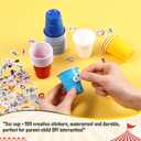 100 Pcs 2 oz Carnival Circus Shot Glasses with Stickers Disposable Plastic Cups for DIY at Circus Themed Party Supplies Carnival Events Birthday Celebrations