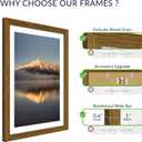 13x19 Poster Frame, Rustic Brown Wood Frame with 11x17 Mat, 3 Pack