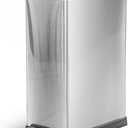 Home Zone Living 12 Gallon Slim Kitchen Trash Can with Soft Close Lid, Step Pedal, Bag Tuck Band, and Removable Liner, Stainless Steel, Silver