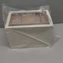 Pickpiff Jewelry Box Organizer Case for Women: 4-Layer Jewelry Storage Case with Glass Window, Ivory Leather with Pink Velvet, Holder for Ring Necklace Bracelet Brooch Watch, Great Gift for Her (White)