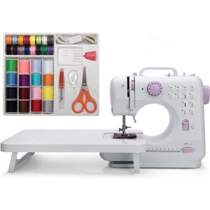 Mini Sewing Machine by Galadim (Including Extension Table and Sewing Supplies Set) - Small Electric Overlock Sewing Machines with 2 Speed 12 Built-in Stitch Patterns GD-015-CY