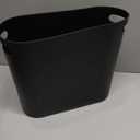 rejomiik Small Trash Can, 3.5 Gallon Slim Garbage Can Plastic Waste Basket with Handles Container Bin for Narrow Spaces Bathroom, Bedroom, Kitchen, Office at Home, Black