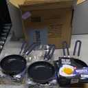 Blue Diamond Mini Egg Frying Pan Skillet, Diamond Infused Healthy Ceramic Nonstick, PFAS and PFOA-Free, Dishwasher and Oven Safe, Even Heating, Metal Utensil Safe, Warp Control Base, Blue 6pc