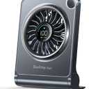 Small Desk Fan, Quiet Portable Table Fan with 100 Speeds, 12 Hrs Cooling, Strong Airflow, Digital Display, 180 Adjustable, Rechargeable Desktop Fan for Bedroom Office Cruise Travel, Black