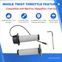 Full Twist Throttle Compatible with Macfox, HappyRun, Freego, Plug and Play Ebike Full Throttle 3 Pin, 12V-72V Throttle with IP76 Waterproof Plug