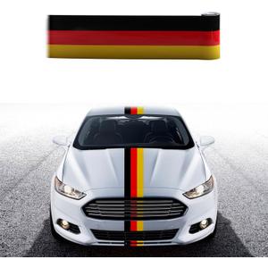 118" x6" Germany Flag Color Stripe Decal Sticker Compatible with Euro Car Audi BMW Mini Mercedes Volkswagen Porsche Volkswagen Pickup Trucks Exterior or Interior Decoration(3Mx15CM) (Red)