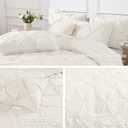 Andency California King Comforter Set Ivory (104x96Inch), Pinch Pleat Cal King Comforter Set 3 Pieces, Oversized King Pintuck Bed Comforter, Microfiber Down Alternative Comforter Bedding Set