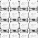 16 Pack 8 oz Mason Jars with Regular Airtight Lids - Glass Canning Jars 8 oz, Mini Mason Jars for Jam, Jelly, Honey, Overnight Oats, Party Favors, Shower Favor, Separable Lids