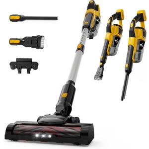 190W Brushless Cordless Vacuum Cleaner Compatible with DeWalt 20V Battery (Tool Only), 20KPa Portable 5-in-1 Lightweight Stick Handheld Vacuum with HEPA Filter for Car Home Carpet Hardfloor Pet Hair