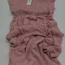 OFEEFAN Women's Casual Maxi Dresses with Pockets Ruffle Sleeve Smocked Dress (Size XX-Large, 06- Pink)