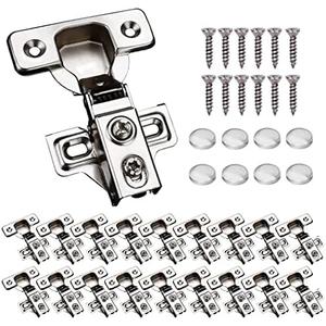 26 Pack Soft Close Cabinet Door Hinges for 1/2" Partial Overlay Cupboard, 100 Degree Opening Angel, Stainless Concealed Kitchen Cabinet Hinges with Mounting Screws and Manual